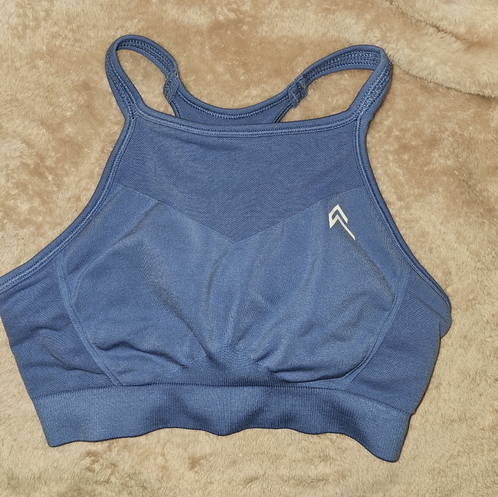 Oner Active - Effortless Seamless High Neck Bralette - light denim SMALL